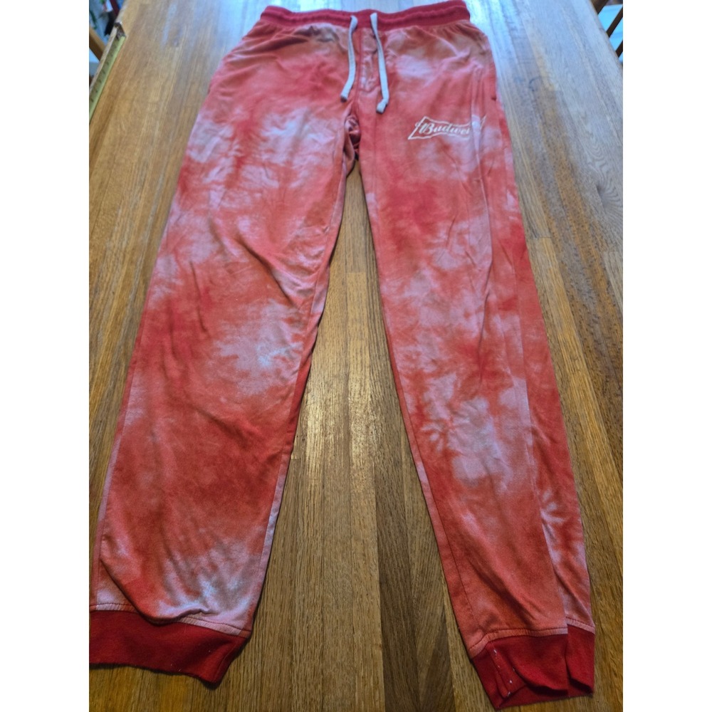Budweiser Men Medium Red Tie-Dye Cloud Wash Beer Pocket Jogger‎ Lounge Pants